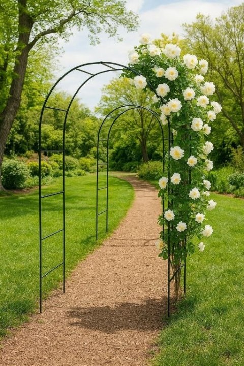 Zestaw 2 ogrodowych łuków do roślin pnących, 240 cm