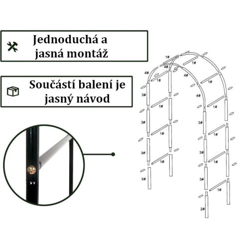 Zestaw 2 ogrodowych łuków do roślin pnących, 240 cm