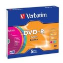 DVD-R Verbatim Colour 4,7 GB 16x 5 Części (20 Sztuk)