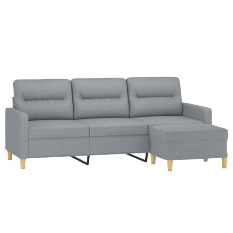 VidaXL 3-osobowa sofa z podnóżkiem, jasnoszara, 180 cm, tkaniną