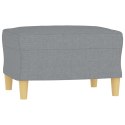 VidaXL 3-osobowa sofa z podnóżkiem, jasnoszara, 180 cm, tkaniną