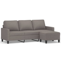 VidaXL 3-osobowa sofa z podnóżkiem, taupe, 180 cm, tkaniną