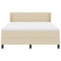 VidaXL Łóżko kontynentalne z materacem Kremowy 160 x 200 cm