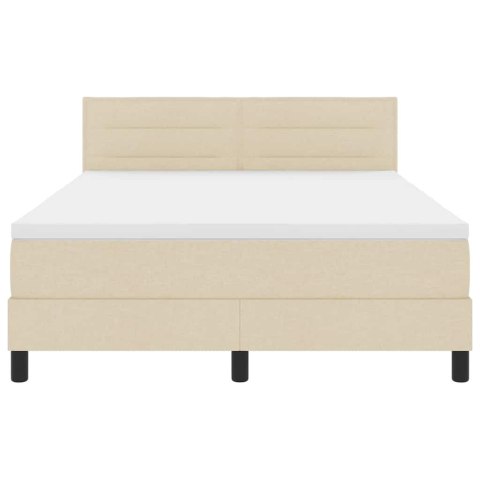 Łóżko sprężynowe z materacem Kremowy 160 x 200 cm tkanina