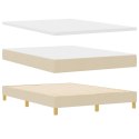 Łóżko sprężynowe z materacem Kremowy 160 x 200 cm tkanina