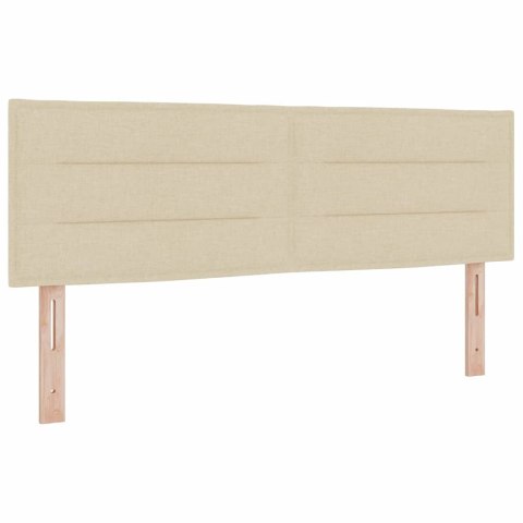 Łóżko sprężynowe z materacem Kremowy 160 x 200 cm tkanina