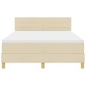 Łóżko sprężynowe z materacem Kremowy 160 x 200 cm tkanina