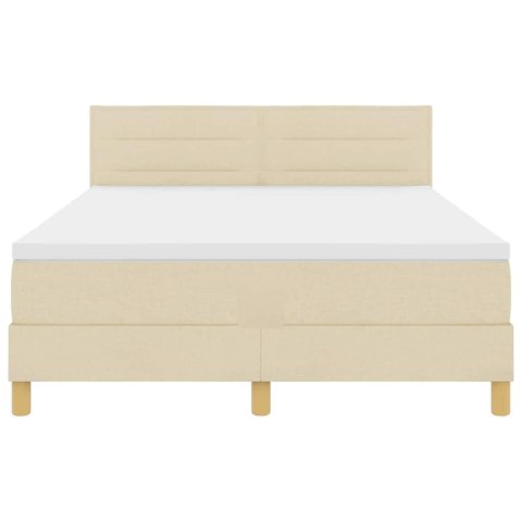 Łóżko sprężynowe z materacem Kremowy 160 x 200 cm tkanina