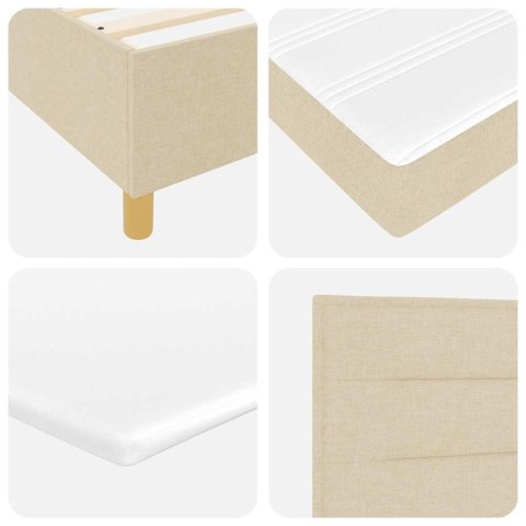 Łóżko sprężynowe z materacem Kremowy 160 x 200 cm tkanina