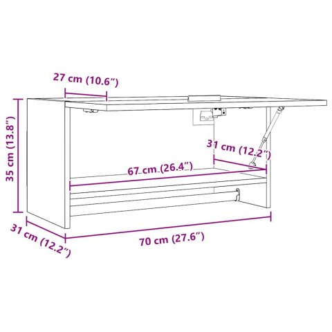 Szafka, czarna, 70x32,5x35 cm, płyta wiórowa