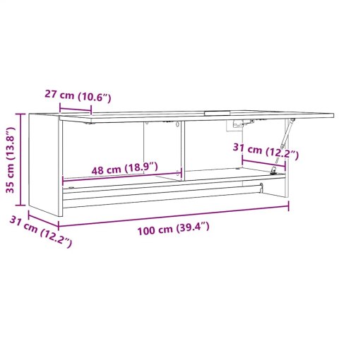 Szafka, dąb sonoma, 100x32,5x35 cm, płyta wiórowa
