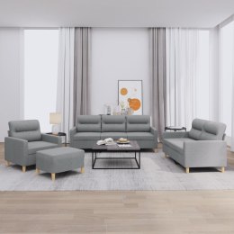 VidaXL 4-częściowy komplet wypoczynkowy, obity tkaniną, jasnoszary