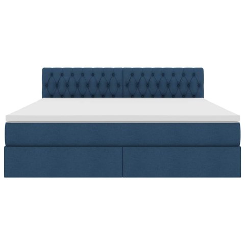 VidaXL Łóżko z miejscem na przechowywanie i LED Niebieski 180 x 200 cm