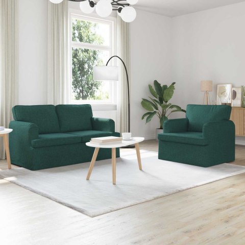 VidaXL Sofa 2 pcs Ciemna zieleń Metal
