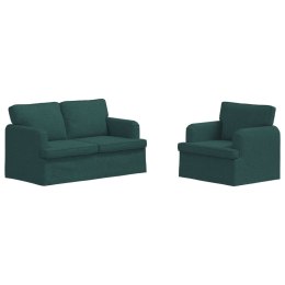 VidaXL Sofa 2 pcs Ciemna zieleń Metal
