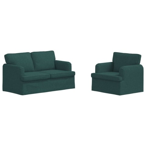 VidaXL Sofa 2 pcs Ciemna zieleń Metal