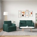 VidaXL Sofa 2 pcs Ciemna zieleń Metal