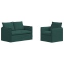 VidaXL Sofa 2 pcs Ciemna zieleń Metal