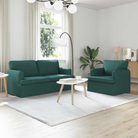 VidaXL Sofa 2 pcs Ciemna zieleń Metal