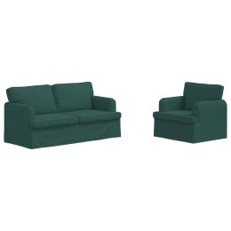 VidaXL Sofa 2 pcs Ciemna zieleń Metal