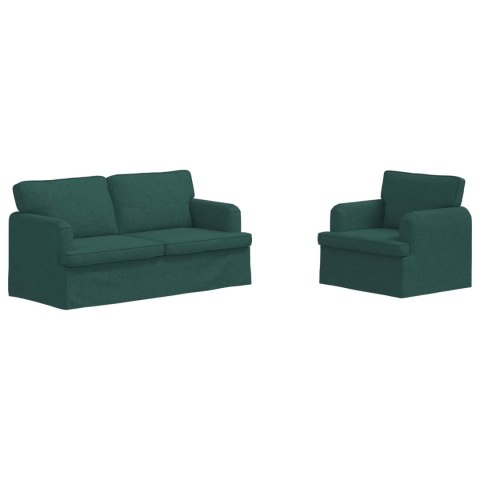 VidaXL Sofa 2 pcs Ciemna zieleń Metal