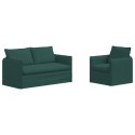 VidaXL Sofa 2 pcs Ciemna zieleń Metal