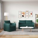VidaXL Sofa 2 pcs Ciemna zieleń Metal