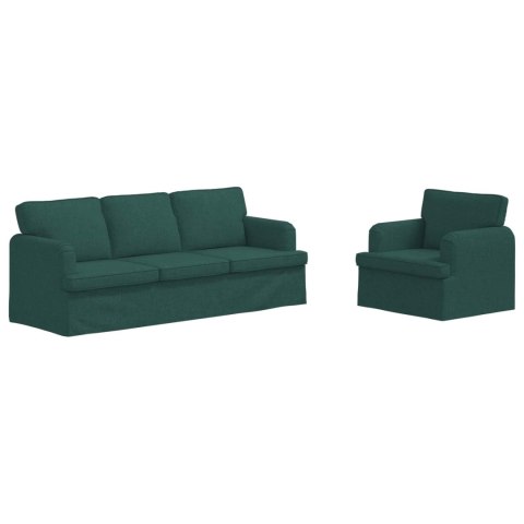 VidaXL Sofa 2 pcs Ciemna zieleń Metal