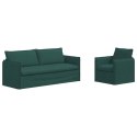 VidaXL Sofa 2 pcs Ciemna zieleń Metal