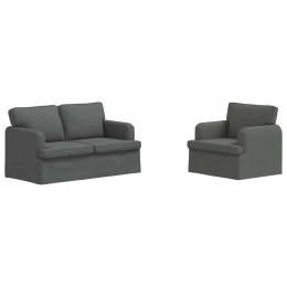 VidaXL Sofa 2 pcs Ciemnoszary Metal