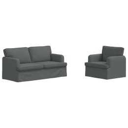 VidaXL Sofa 2 pcs Ciemnoszary Metal