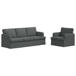 VidaXL Sofa 2 pcs Ciemnoszary Metal