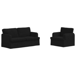 VidaXL Sofa 2 pcs Czarny Metal