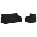 Sofa 2 pcs Czarny Metal