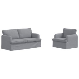 VidaXL Sofa 2 pcs Jasnoszary Metal