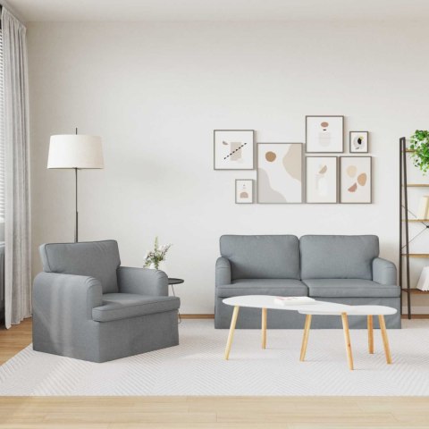 Sofa 2 pcs Jasnoszary Metal