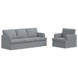 VidaXL Sofa 2 pcs Jasnoszary Metal