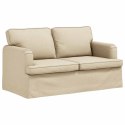 Sofa 2 pcs Kremowy Metal
