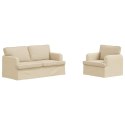 Sofa 2 pcs Kremowy Metal