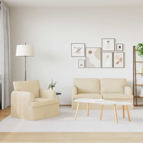 Sofa 2 pcs Kremowy Metal