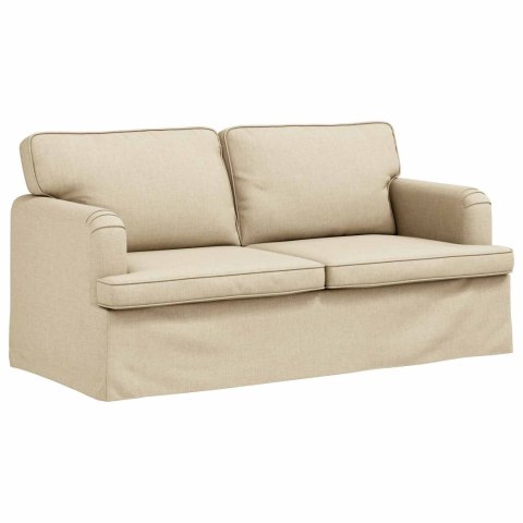Sofa 2 pcs Kremowy Metal