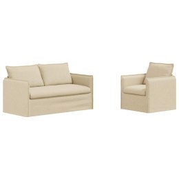 VidaXL Sofa 2 pcs Kremowy Metal