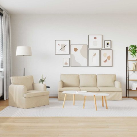 Sofa 2 pcs Kremowy Metal