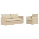 Sofa 2 pcs Kremowy Metal
