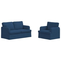 VidaXL Sofa 2 pcs Niebieski Metal