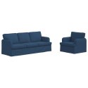 Sofa 2 pcs Niebieski Metal