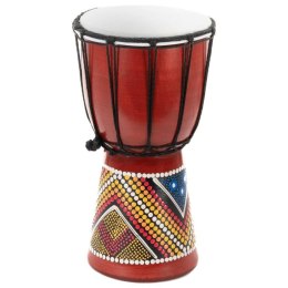 Djembe ręcznie malowany 30 cm mahoniowy, kozia skóra
