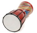 Djembe ręcznie malowany 30 cm mahoniowy, kozia skóra