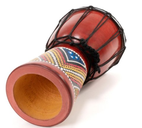 Djembe ręcznie malowany 30 cm mahoniowy, kozia skóra