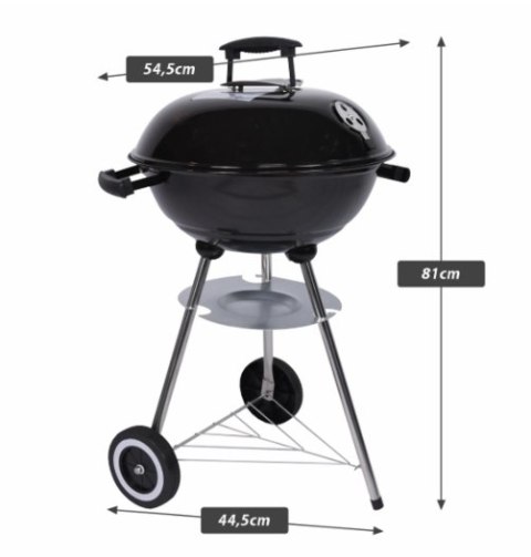 Grill węglowy ogrodowy Nexos 54,5x44,5x81 cm z termometrem